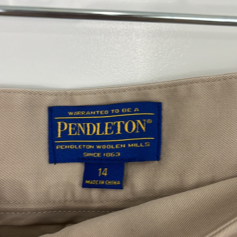 Vintage 90s Pendleton Size 14 Beige Khaki High Rise Cropped Chino Trouser Pants - Picture 5 of 11